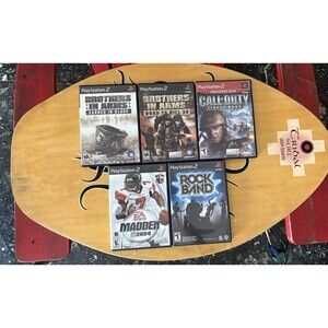 Lot of 5 PlayStation 2 PS2 Games Brothers in Arms Call of Duty Rock Band Madden